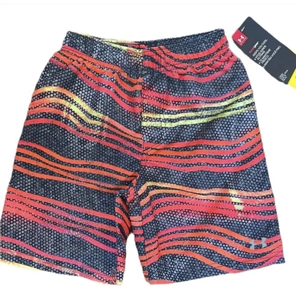 Boys Under Armour Volley Swim Trunks UPF 50+ Orange Spark Size 2T